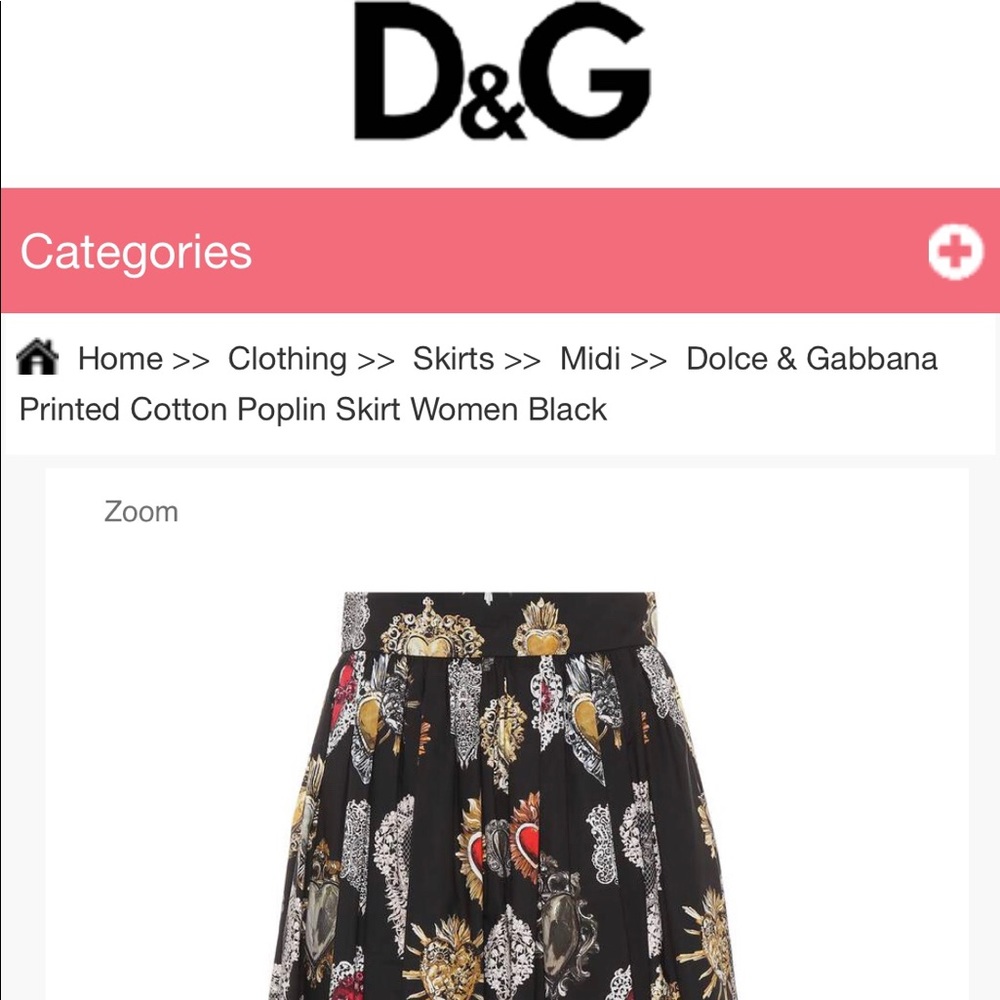 Dolce and Gabbana printed poplin skirt